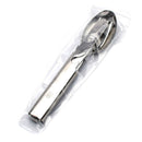 Hungarian military stainless steel 4-piece cutlery set with fork, knife, spoon, and can opener in compact case.