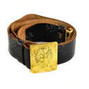 Genuine Spanish army leather formal belt brass buckle military trousers pants - GoMilitar