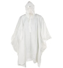 Genuine Swiss Army white winter camouflage poncho with hood, waterproof material, button closures, and adjustable fit.