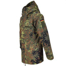 Mil-Tec German army field jacket in GoreTex Flecktarn camo, waterproof, breathable, with hood and German flag patch