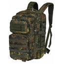 MIL-TEC U.S. Assault 36L flecktarn backpack with multiple compartments, padded straps, and durable tactical design.