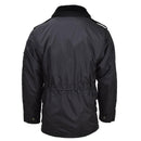 Original French military police rain jacket lined outdoor army faux fur Black - GoMilitar