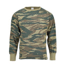 Greek army sweatshirt with lizard camouflage pattern, elastic cuffs, round neck, and durable stretch fabric for active wear.