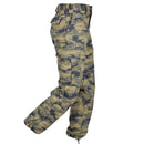 Men's original Turkish army blue digital camo tactical pants with ripstop fabric, cargo pockets, and elasticated ankles.