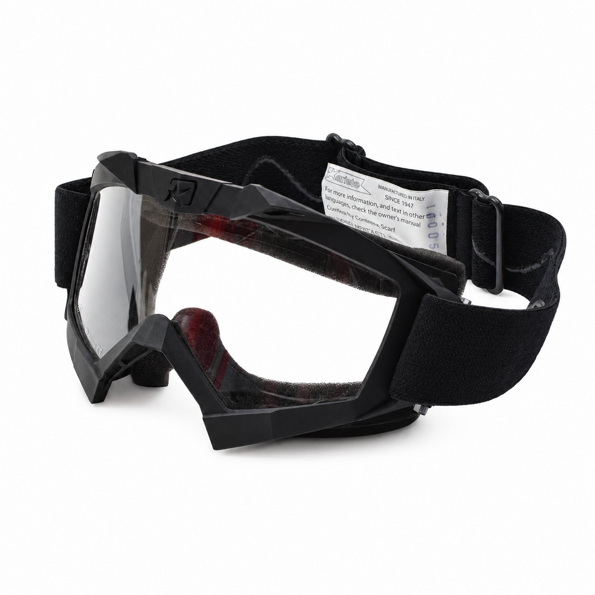 Original italienische Militär-Schutzbrille von Ariete, klares Glas, beschlagfrei, schwarz