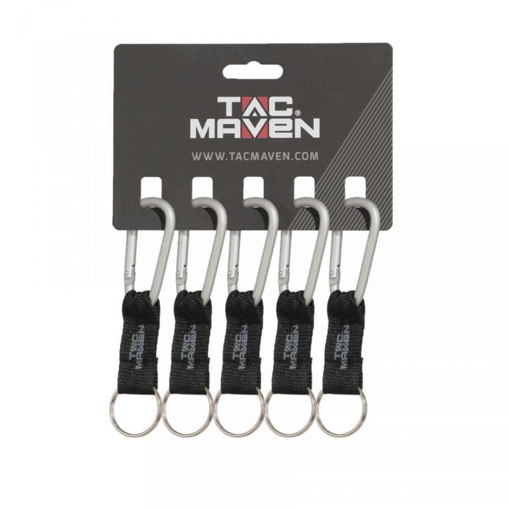 TAC MAVEN 6 mm Aluminium-Karabiner, 5 Stück, Outdoor-Schlüsselclips, Campingausrüstung