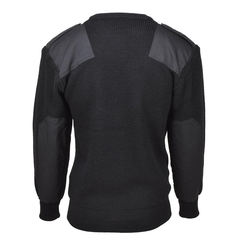 MFH Markenpullover Kommandopullover Rippenstrick Wollverstärkter Pullover schwarz NEU