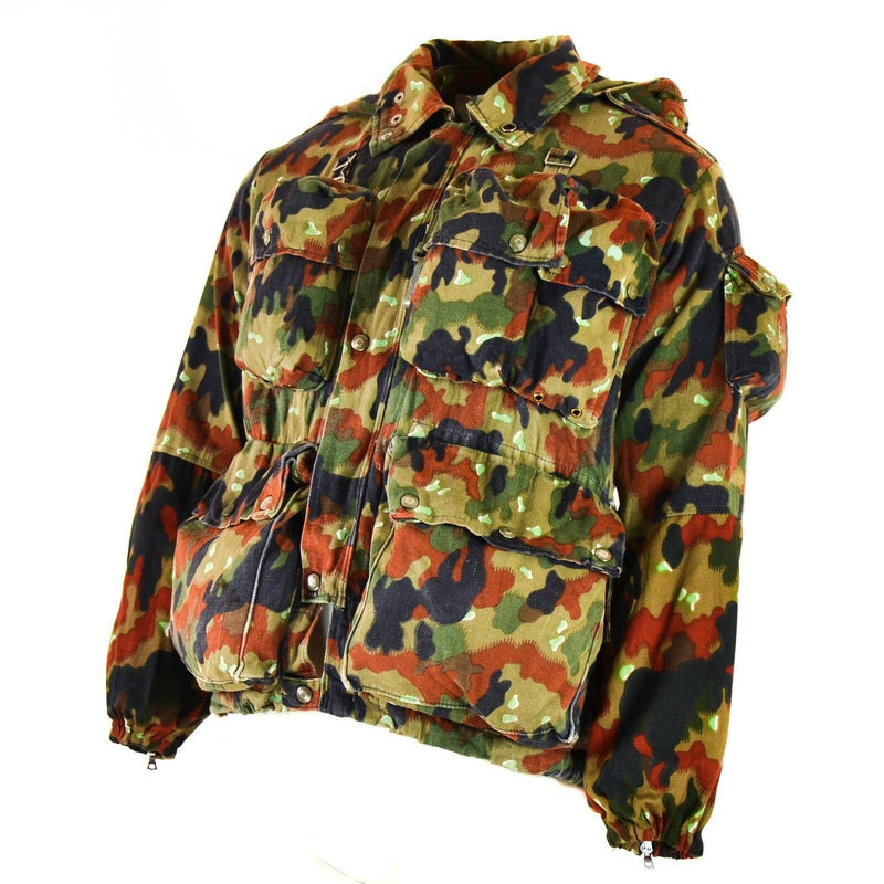 Echte Schweizer Armeejacke M70 Alpenflage Camo Scharfschützen-Kampfparka mit Kapuze