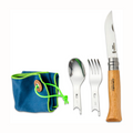 Opinel Picnic+ N°08 Besteckset Klappmesser Löffel Gabel Camping Buche