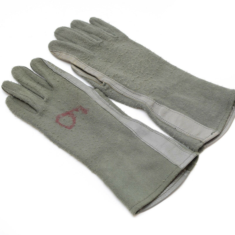 Echte US Army Kampfhandschuhe Leder Aramidfaser Air Force Militär Nomex OD