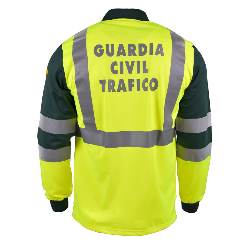 Echtes spanisches Langarm-Poloshirt, gelbe Warnweste der Guardia Civil, NEU