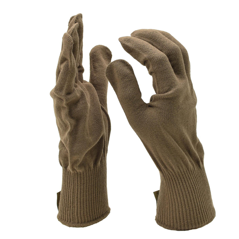 Original US Militär Handschuhe Strick Fäustlinge Einsätze Liner Wärmer braun NEU