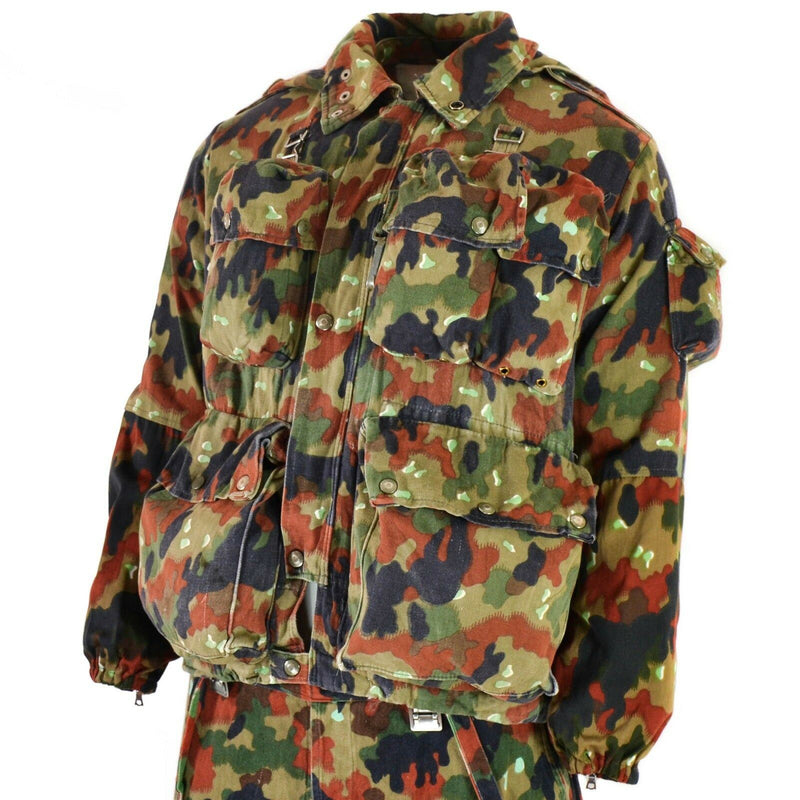 Echte Schweizer Armeejacke M70 Alpenflage Camo Scharfschützen-Kampfparka mit Kapuze