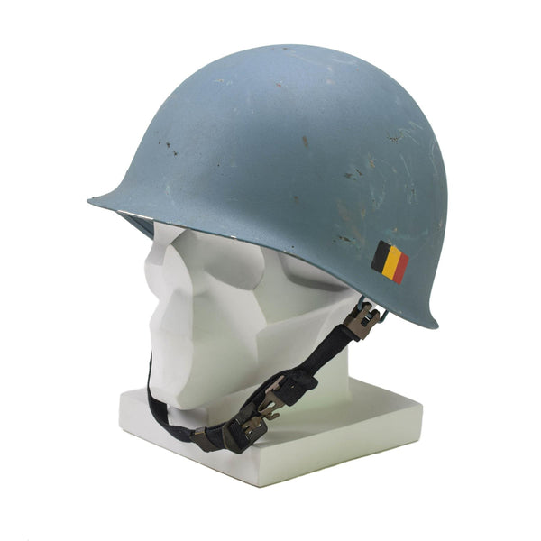 Original belgischer Militärstahlhelm M51 taktischer Kampfinnenschutz aus PVC Hellblau
