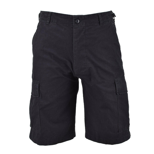 Schwarze, vorgewaschene, leichte Bermudashorts der Marke Mil-Tec im US-Militärstil