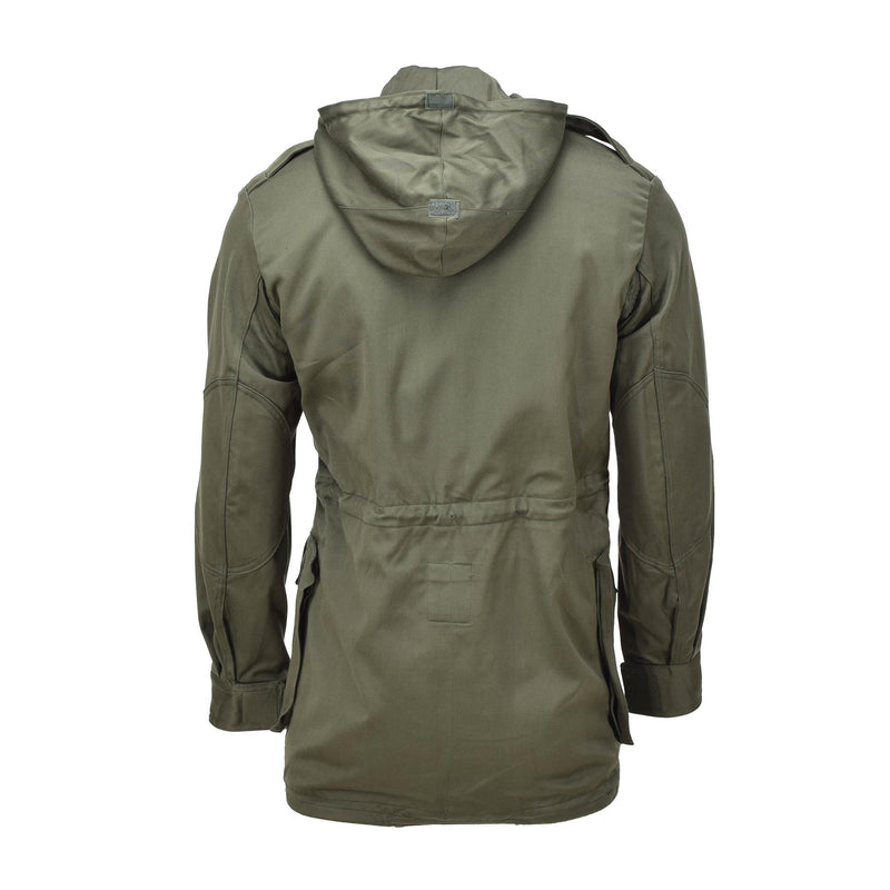 Echte belgische Militärjacke oliv Feldtruppen BDU Kapuzenparka Vintage NEU