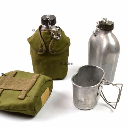 Trinkflasche, Wasserflasche, Militärfeldflasche, Topfbeutel, Französische Armee