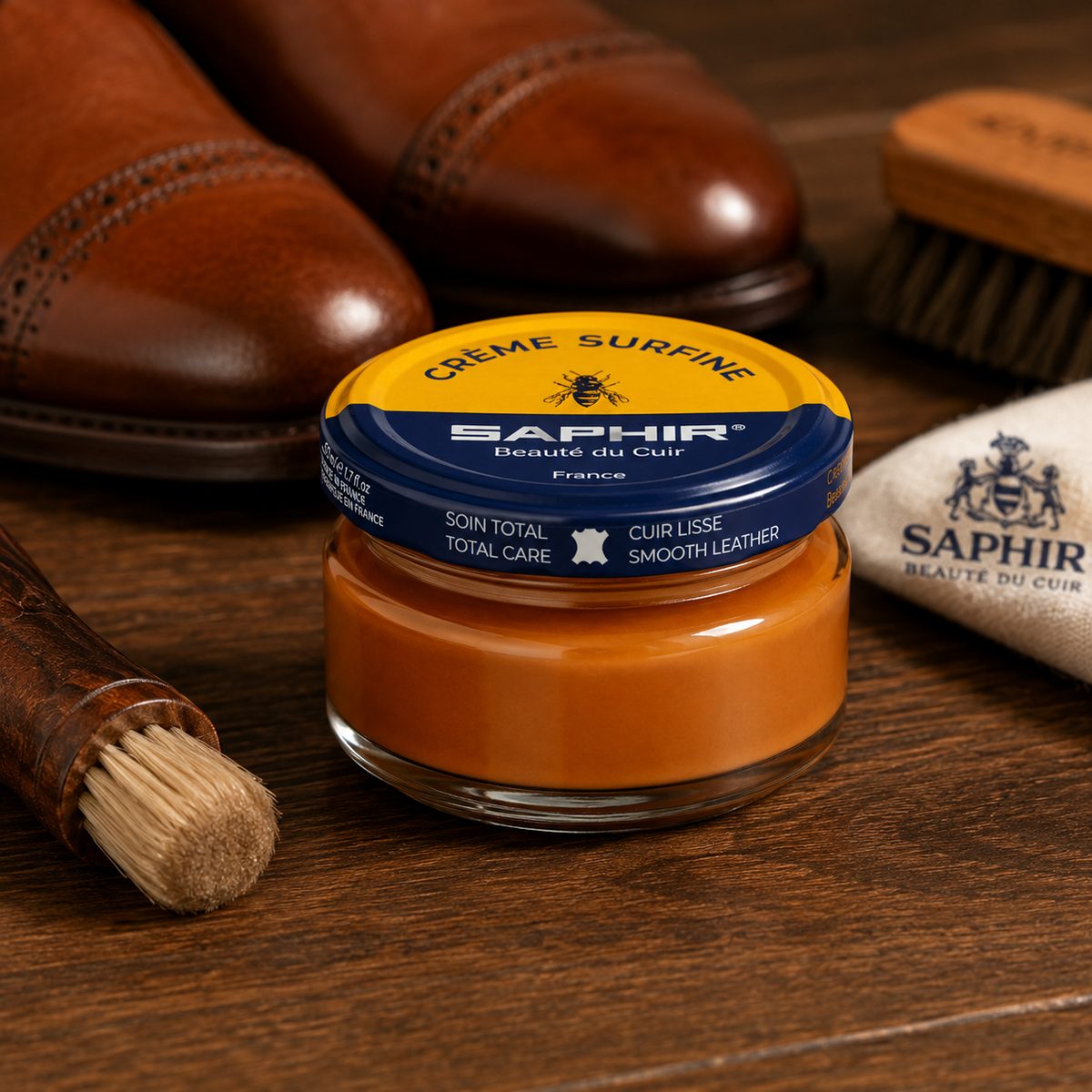 Saphir Creme Surfine Lederschuhpflegecreme Glattleder 50 ml Hellbraun