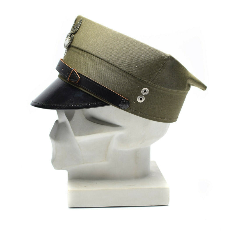 Echte polnische Militär-Schirmmütze, polnischer Armeeoffizier, Schirmmütze, Olivgrün, NEU