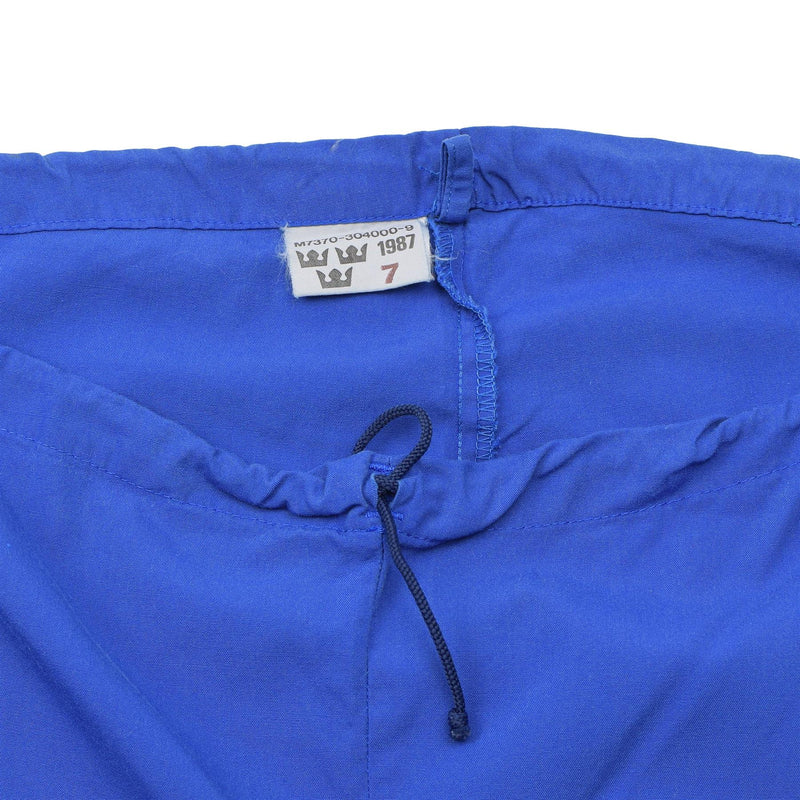Original schwedische Militär Jogginghose Hose verstellbare Taille Arbeitskleidung Blau