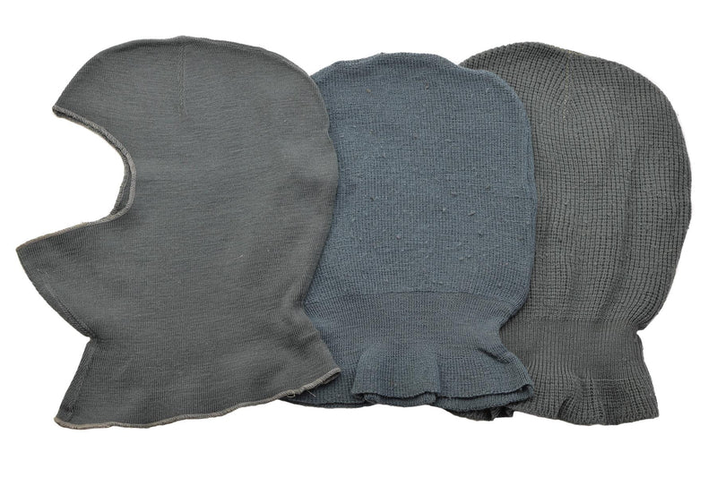 Original Schweizer Militär Sturmhaube aus Wolle, leicht, warm, Wintermaske, elastisch, Grau