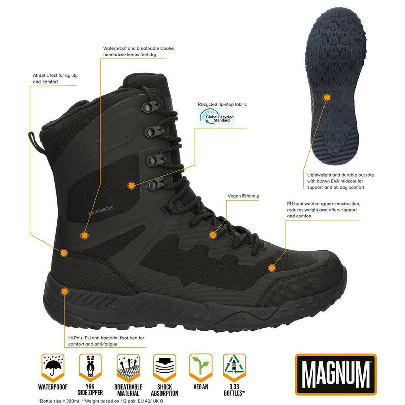 Magnum Ultima 8.0 wasserdichte Kampfstiefel, leichte Wanderstiefel, Trekkingschuhe, schwarz
