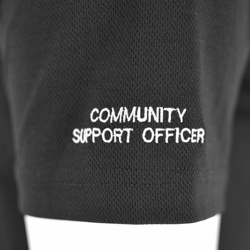 Original britisches Polizei T-Shirt schwarz atmungsaktiv funktionelles Frontreißverschluss-Schutzhemd