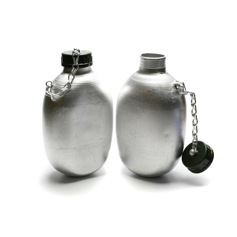 Original Trinkflasche der französischen Armee, Wasserflasche, Feldflasche, Baumwollbeutel, OD NEU