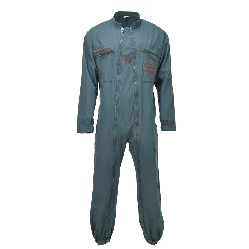 Original Militär-Overall der französischen Luftwaffe mit Doppelreißverschluss, Mechaniker-Overall in Olivgrün