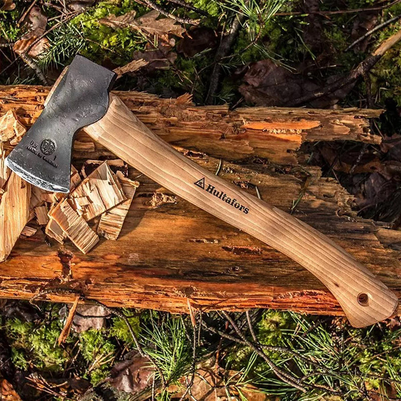 HULTAFORS Hultan Gartenaxt Kohlenstoffstahl rasiermesserscharfes Beil Hickory-Stiel