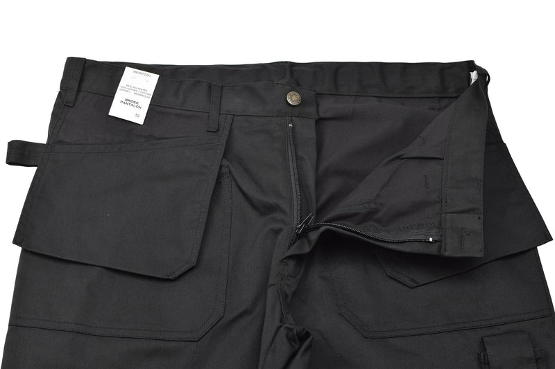 Original belgische Militär-Arbeits-Cargohose, strapazierfähig, verstärkte Knie, schwarz, NEU