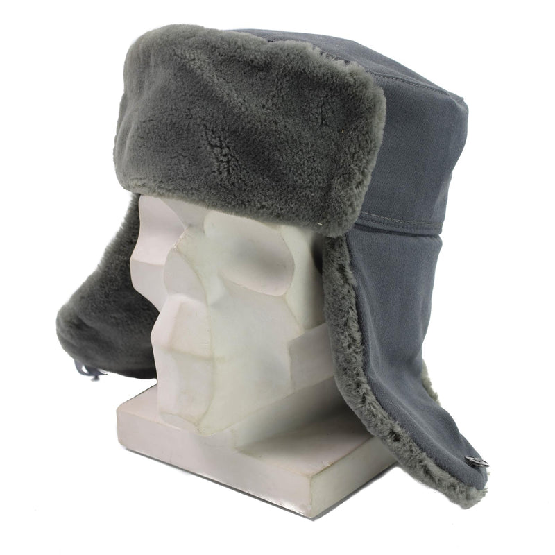 Original DDR Armeeoffizier Wintermütze Kaltwetter Uschanka Kunstpelz NEU