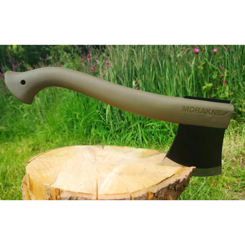 MORAKNIV Leichte Axt 1991 Bushcraft-Beil mit Borstahlkopf und Lederscheide