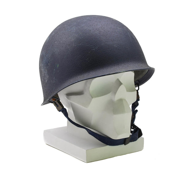 Original belgischer Militärstahlhelm M51 taktischer Kampfhelm Armee Innen-PVC Blau