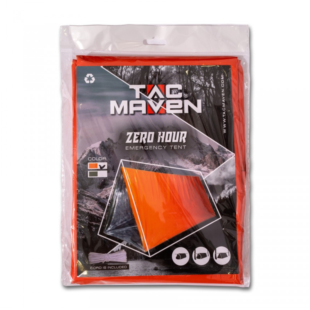 TAC MAVEN Zero Hour Notfallzelt, thermischer Überlebensunterschlupf, 150 x 240 cm