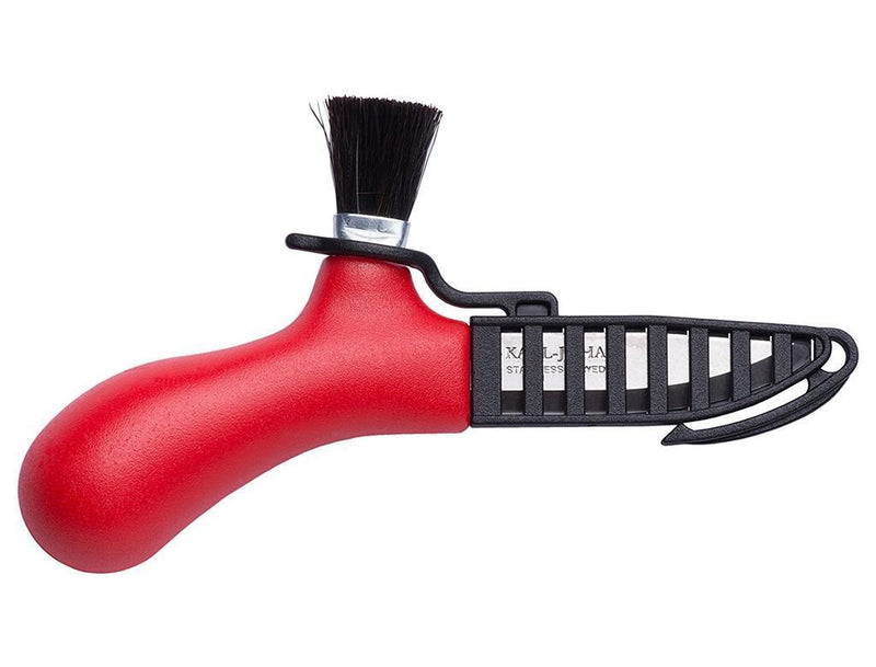 Schwedisches Messer MORA Pilzsammler Edelstahl echte Rosshaarbürste Rot