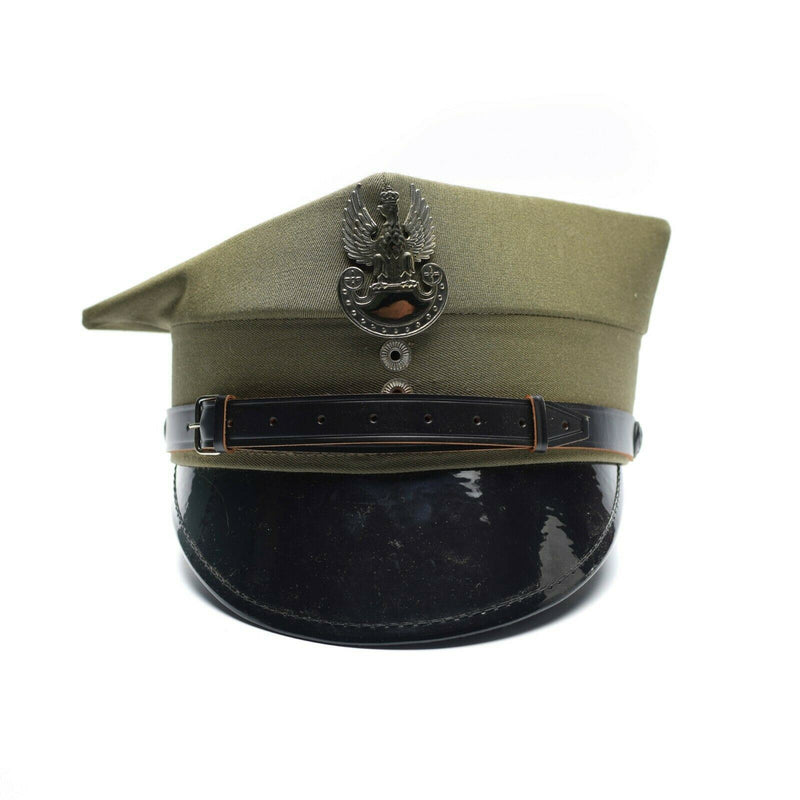 Echte polnische Militär-Schirmmütze, polnischer Armeeoffizier, Schirmmütze, Olivgrün, NEU