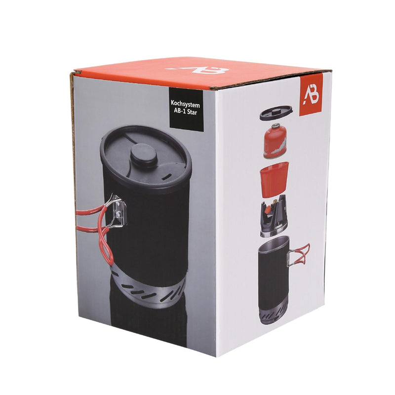 A.Blochl AB-1 Campingkocher System Kochset Wandertopf Flüssiggasbrenner NEU