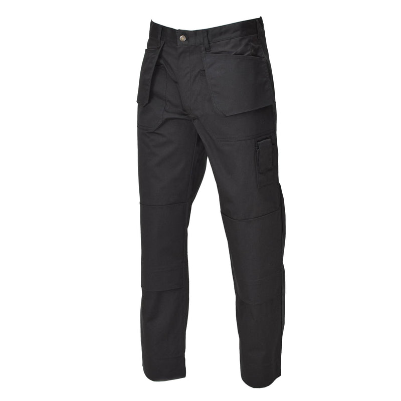 Original belgische Militär-Arbeits-Cargohose, strapazierfähig, verstärkte Knie, schwarz, NEU