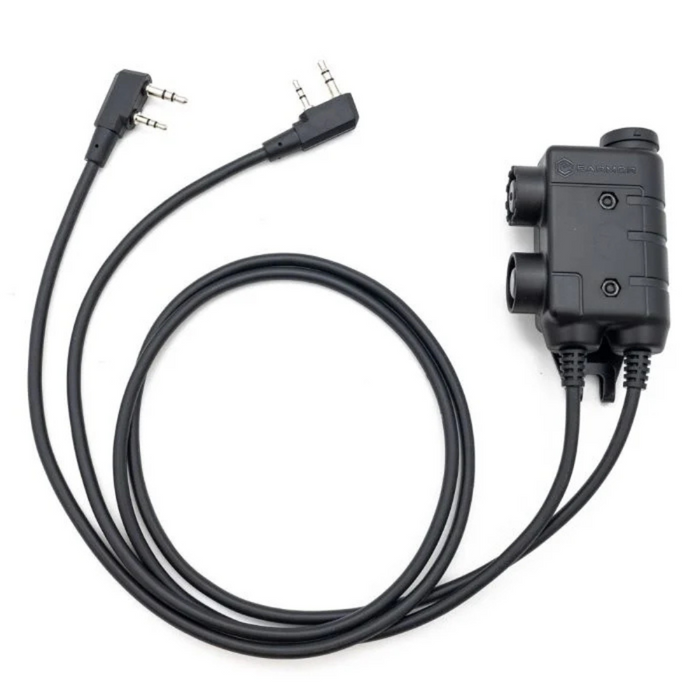 Earmor Dual PTT Adapter Kenwood Baofeng 2 Pin Wired Tactical Headset Schwarz