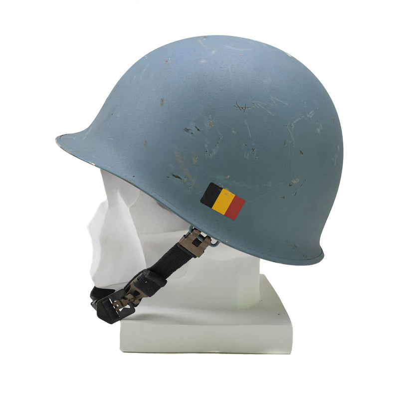 Original belgischer Militärstahlhelm M51 taktischer Kampfinnenschutz aus PVC Hellblau