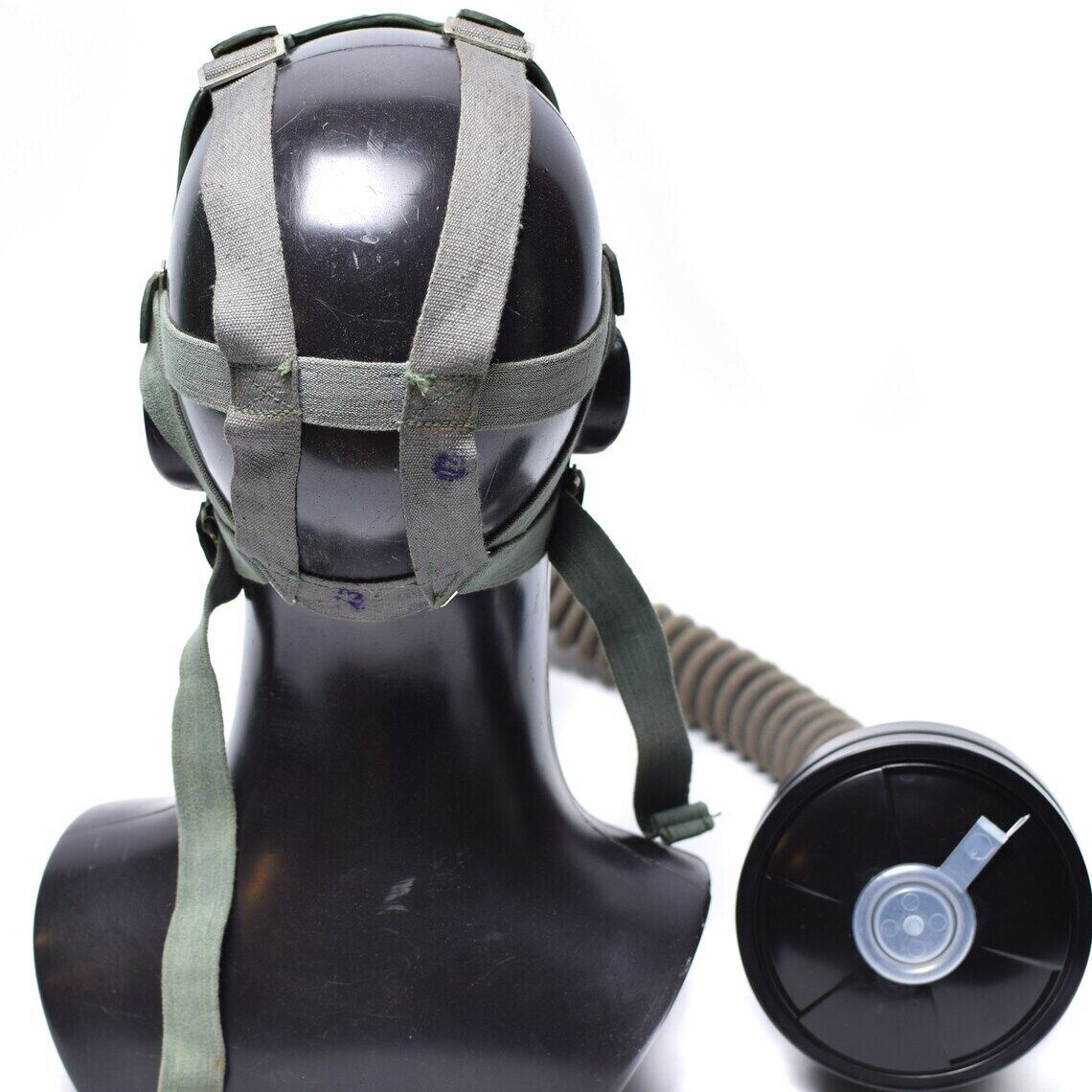 Original sowjetische GP-4-Gasmaske aus den 1960er-Jahren, Vintage-Militär-Überschussset aus grauem Gummi