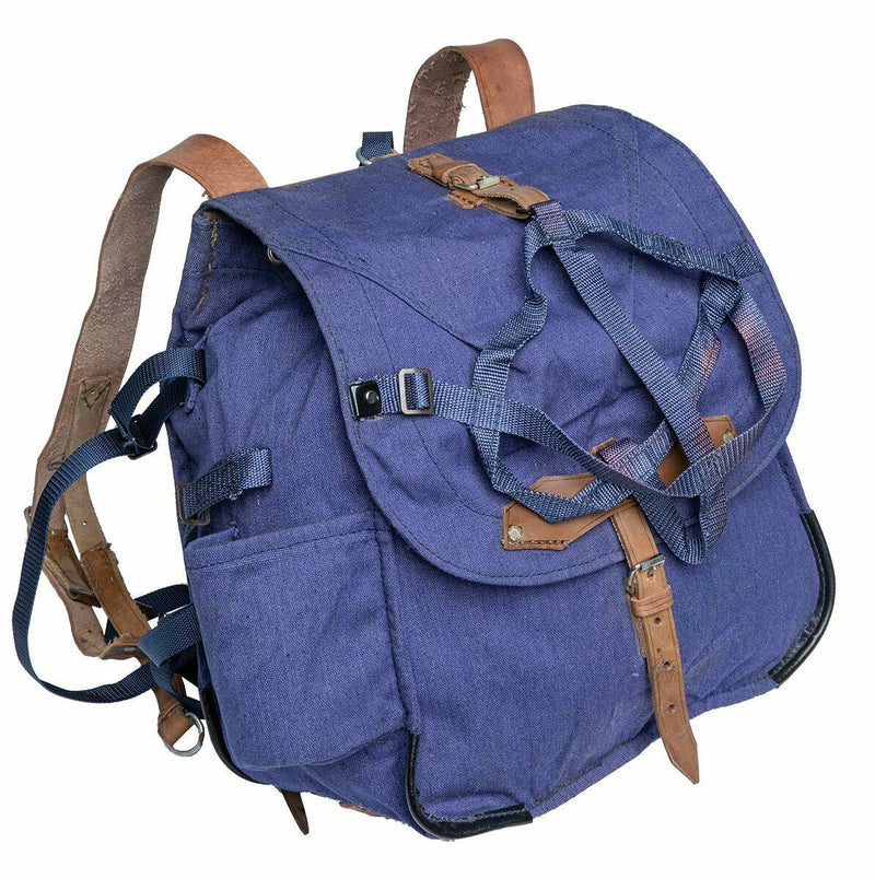 Original rumänischer Armee-Rucksack, Militär-Überschuss, blauer Canvas-Brotbeutel, NEU