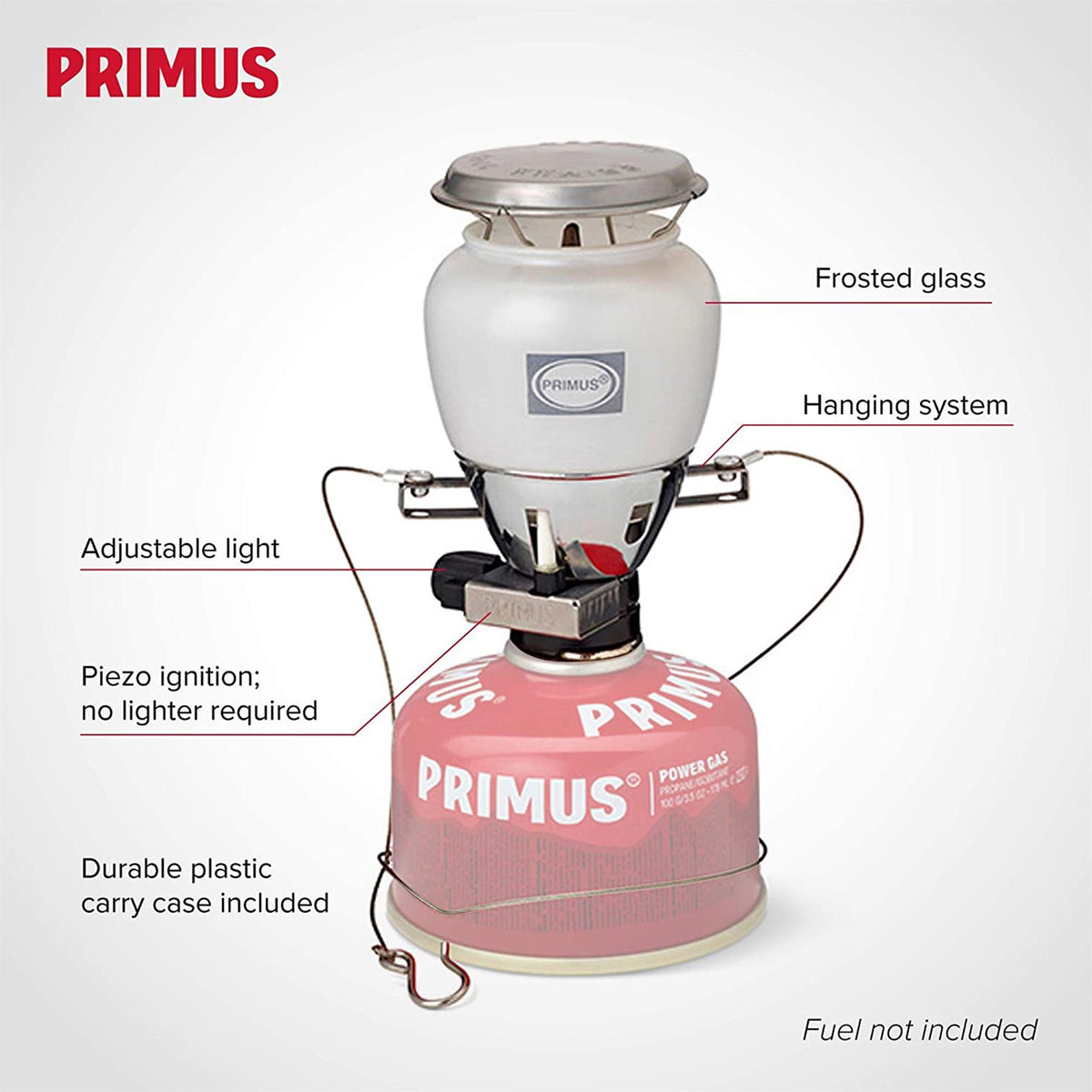 Primus EasyLight Gaslaterne 490 Lumen Camping Wandern Outdoor Glasleuchte