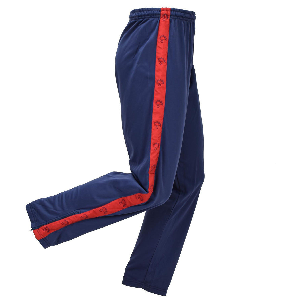 Original italienische Militär-Trainingshose, athletisch, rot gestreift, Marineblau