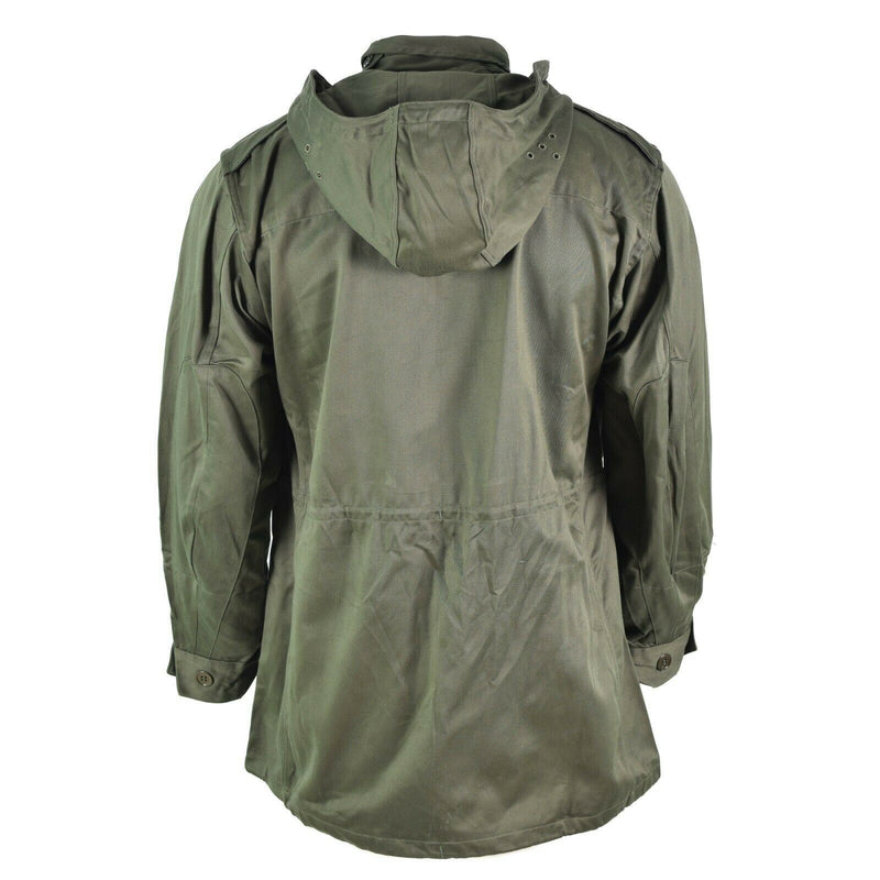 Original französische Armee Olive OD Jacke Müdigkeit Kampf Militär Kapuzenparka Satin