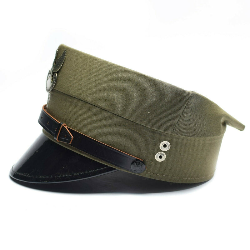 Echte polnische Militär-Schirmmütze, polnischer Armeeoffizier, Schirmmütze, Olivgrün, NEU