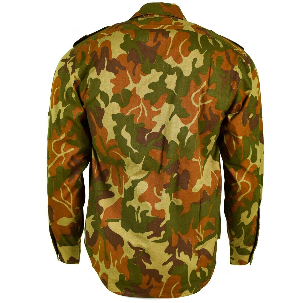 Original rumänisches Armee-M90-Kampfhemd, Brusttaschen, Outdoor-Blatt-Camouflage