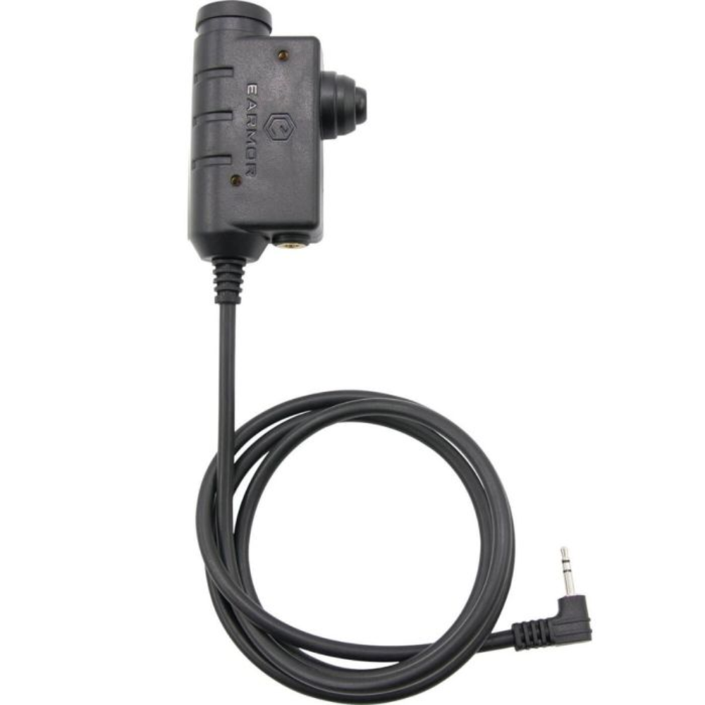 Earmor PTT-Adapter Motorola 1-poliges Funk-Headset, kabelgebunden, taktisch, Schwarz