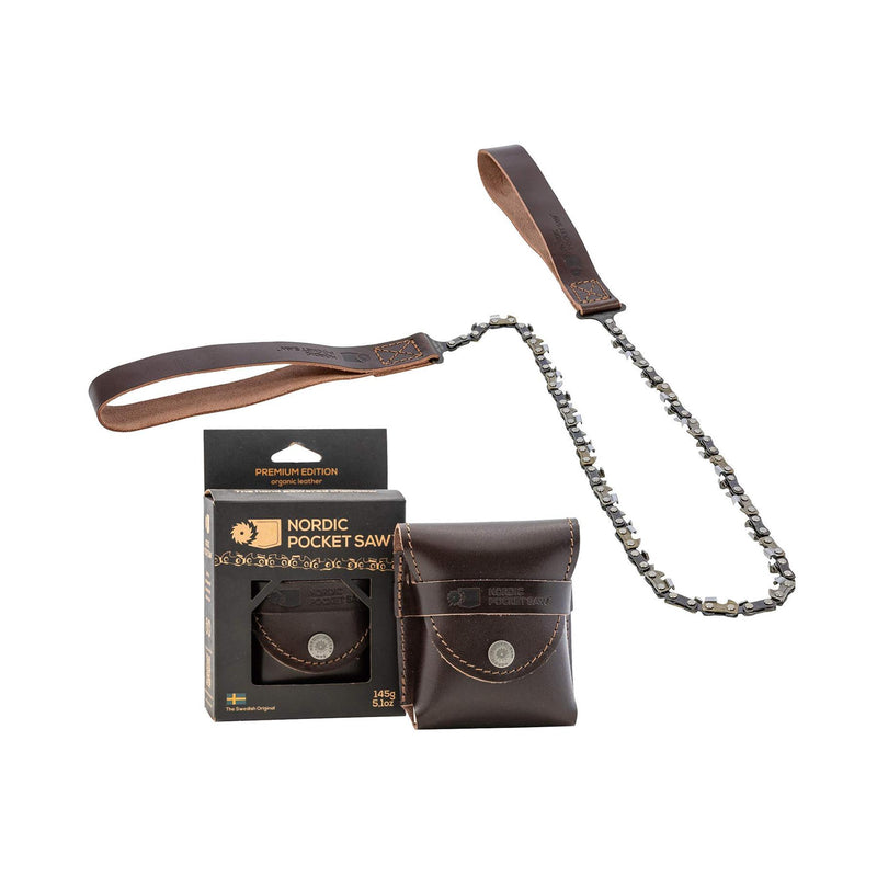 NORDIC POCKET SAW Tragbare Kettensäge aus Kohlenstoffstahl für Wandern und Camping PREMIUM Edition
